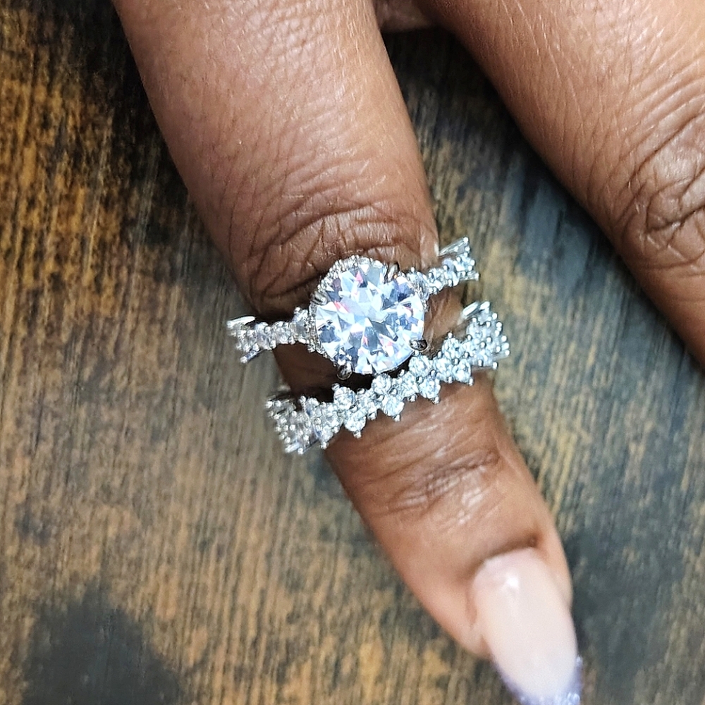 NWOT Ring Set Simulated Diamond